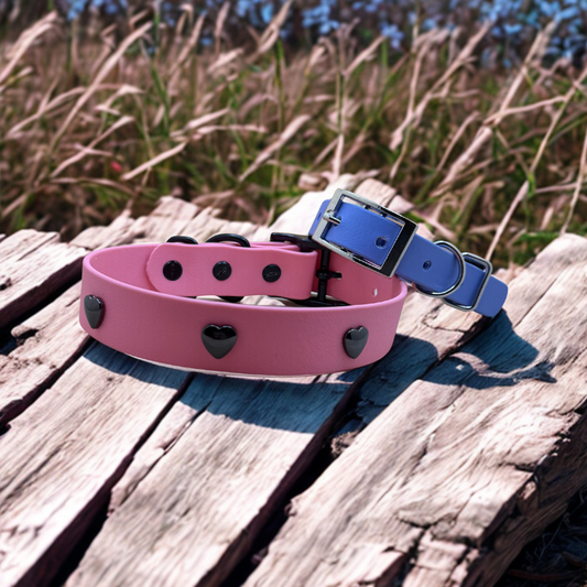 Heart Studded Biothane Collar