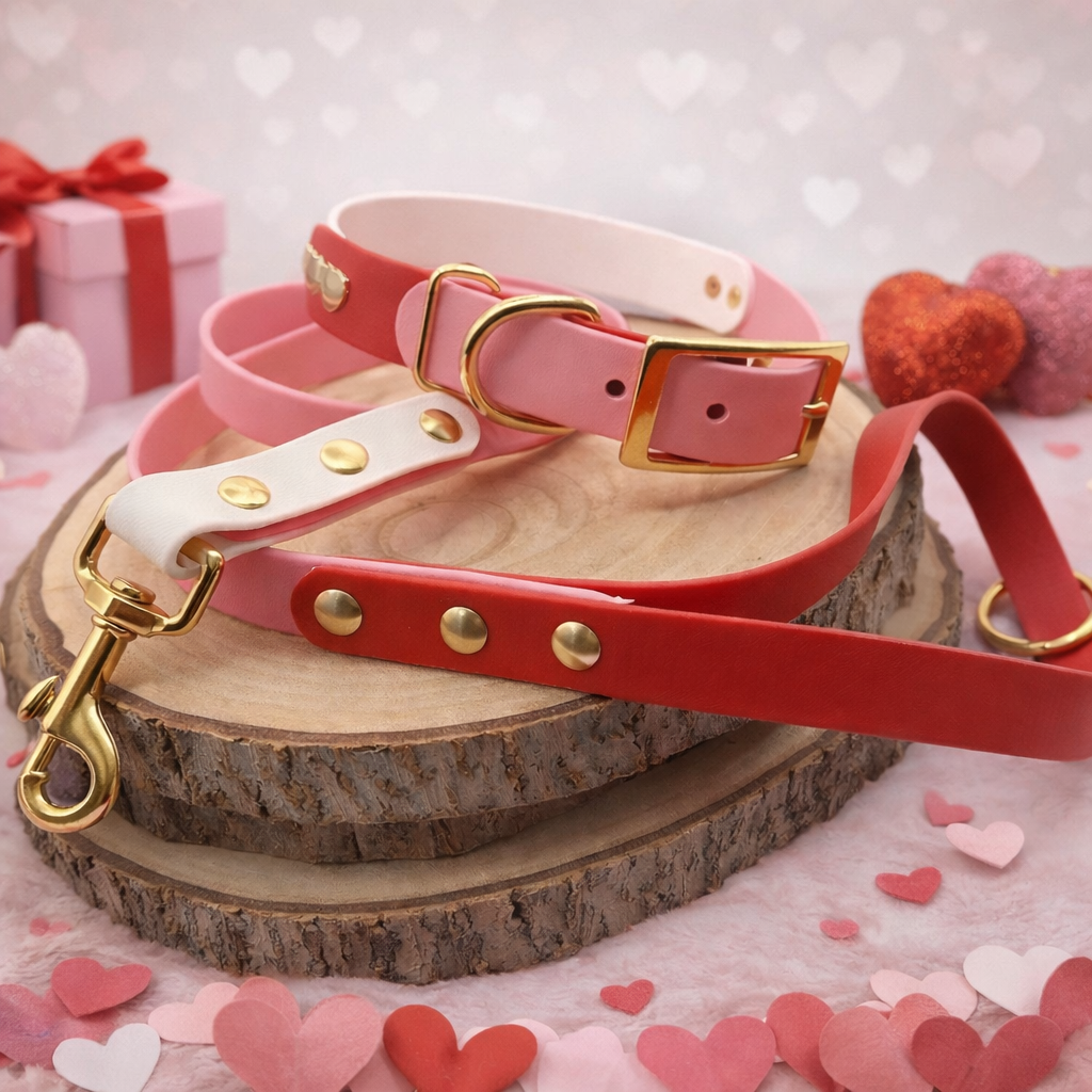 Fur-Ever Yours - Valentines Biothane Collar / Collar & Lead Set