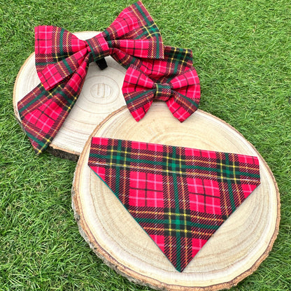 Red Tartan - Bow & Bandana Bundle