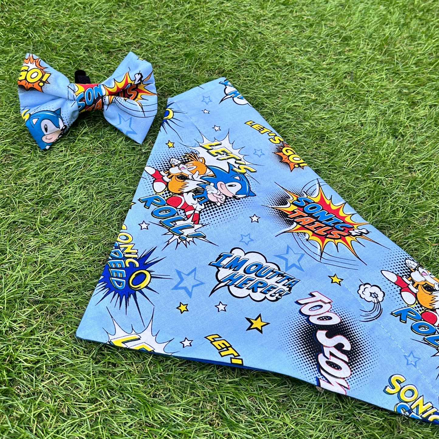 Fast As Fur – Sonic Print - Bow & Bandana Bundle