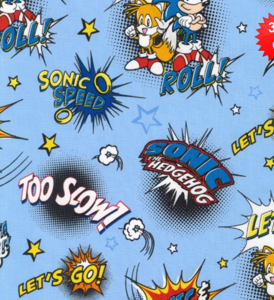 Fast As Fur – Sonic Print - Bow & Bandana Bundle