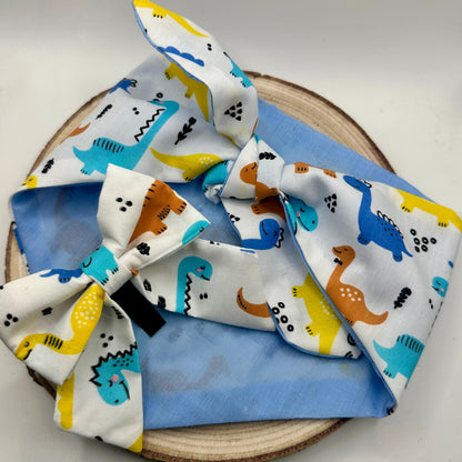 White Dinosaurs - Bow & Bandana Bundle
