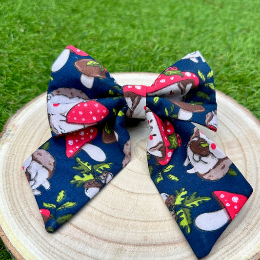 Cute Hedgehogs with Mushrooms  - Bow Tie & Sailor Bow